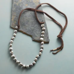 Knotted Gray Pearl Necklace -Radiant Jewels 278df8ad 60b4 4b8c b967 499acaed17a6