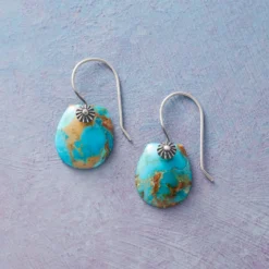 Turquoise Scallop Earrings