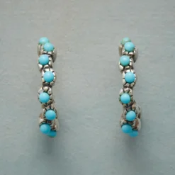 Turquoise Filigree Hoop Earrings