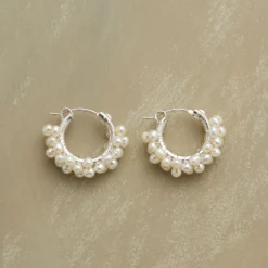 Sterling Silver Froth Of Pearls Earrings