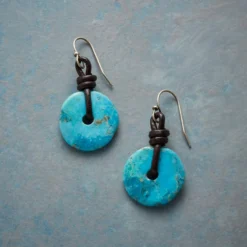 Turquoise Disk Earrings