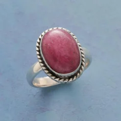 Rope Around Rhodonite Ring