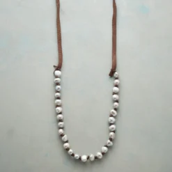 Knotted Gray Pearl Necklace
